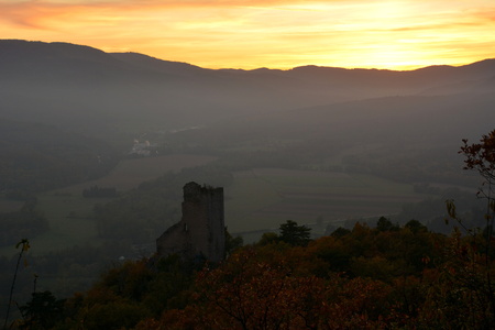 Château de Ramstein vue de l'Ortenbourg Scherwiller