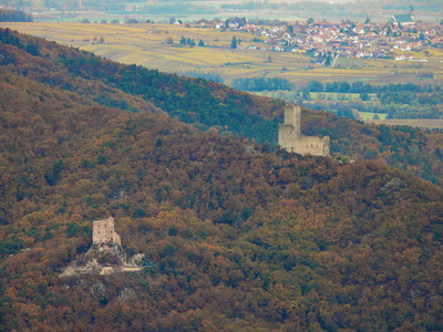 Châteaux de l'Ortenbourg et Ramstein vue du Ht Koenigsbourg